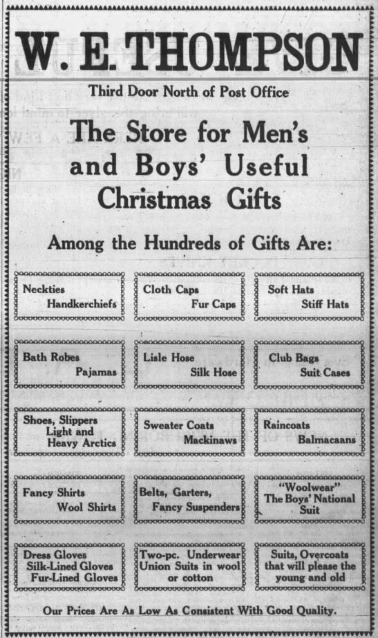 The store for men's and boys' useful Christmas gifts